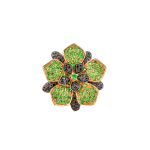 TSAVORITE FLORAL RING