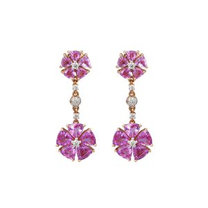 PINK SAPPHIRE FLORAL EARRING