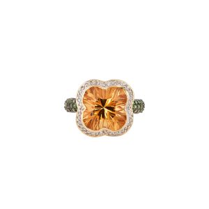 CITRINE FLORAL RING