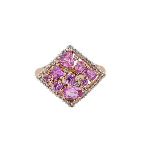 PINK SAPPHIRE CLUSTER RING