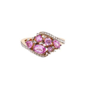 PINK SAPPHIRE CLUSTER RING