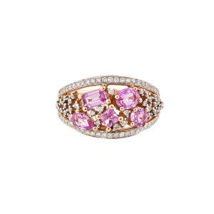 PINK SAPPHIRE CLUSTER RING