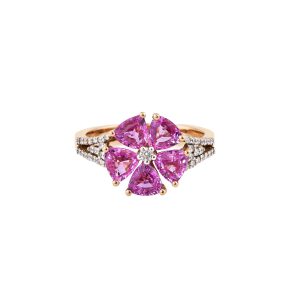 PINK SAPPHIRE FLORAL RING