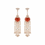 LUNAR RADIANCE ORANGE MOONSTONE DANGLE EARRINGS