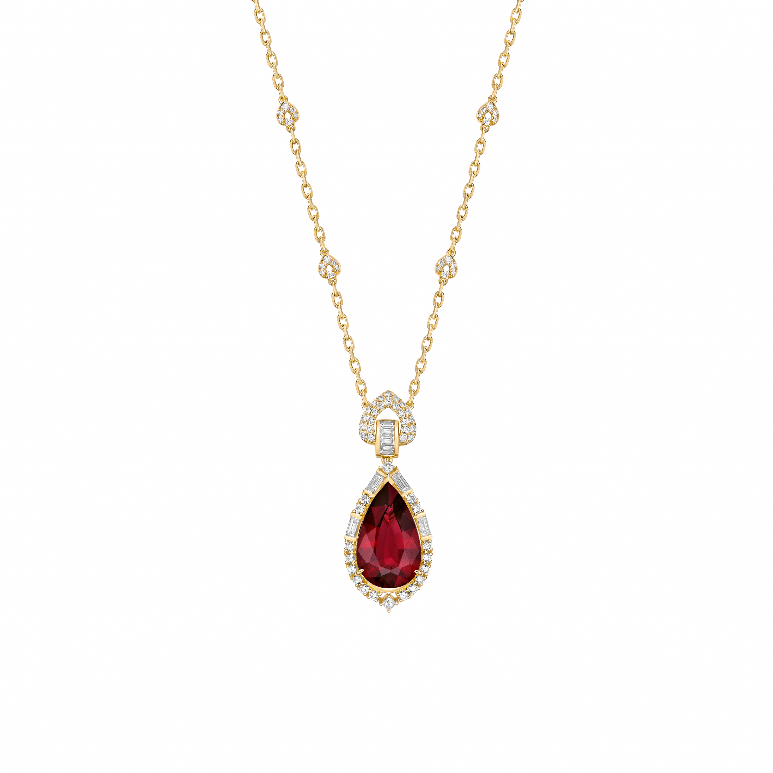 CELESTIAL RED DRAGON RUBELLITE NECKLACE