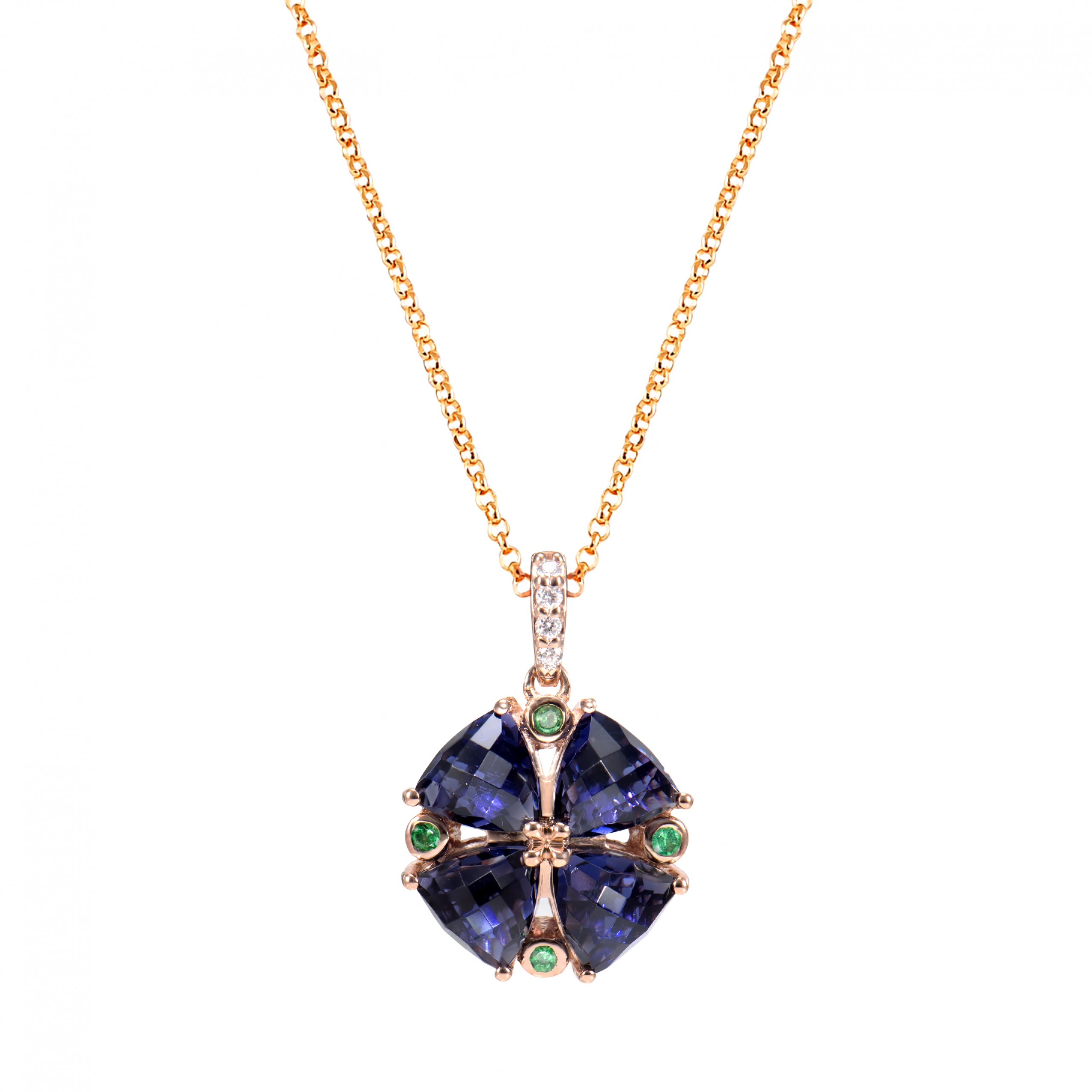 CLUSTER IOLITE PENDANT