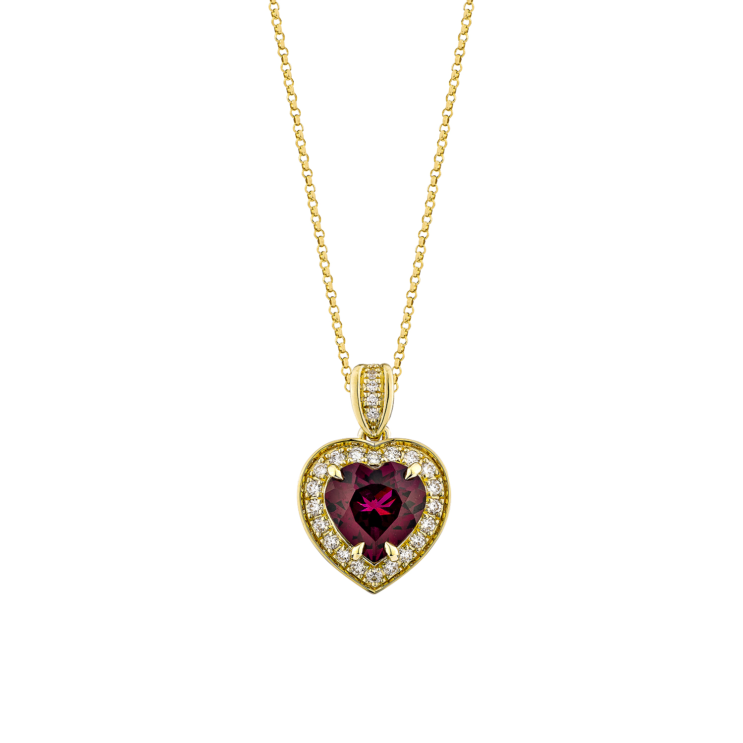 RHODOLITE HEART PENDANT