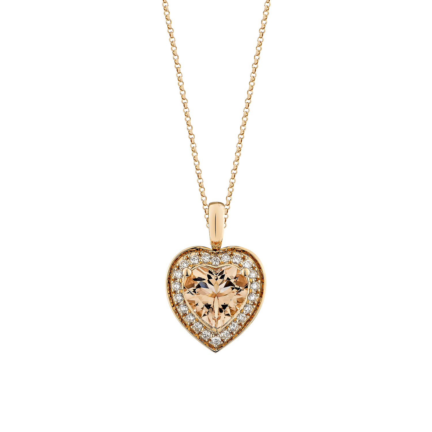 MORGANITE HEART PENDANT