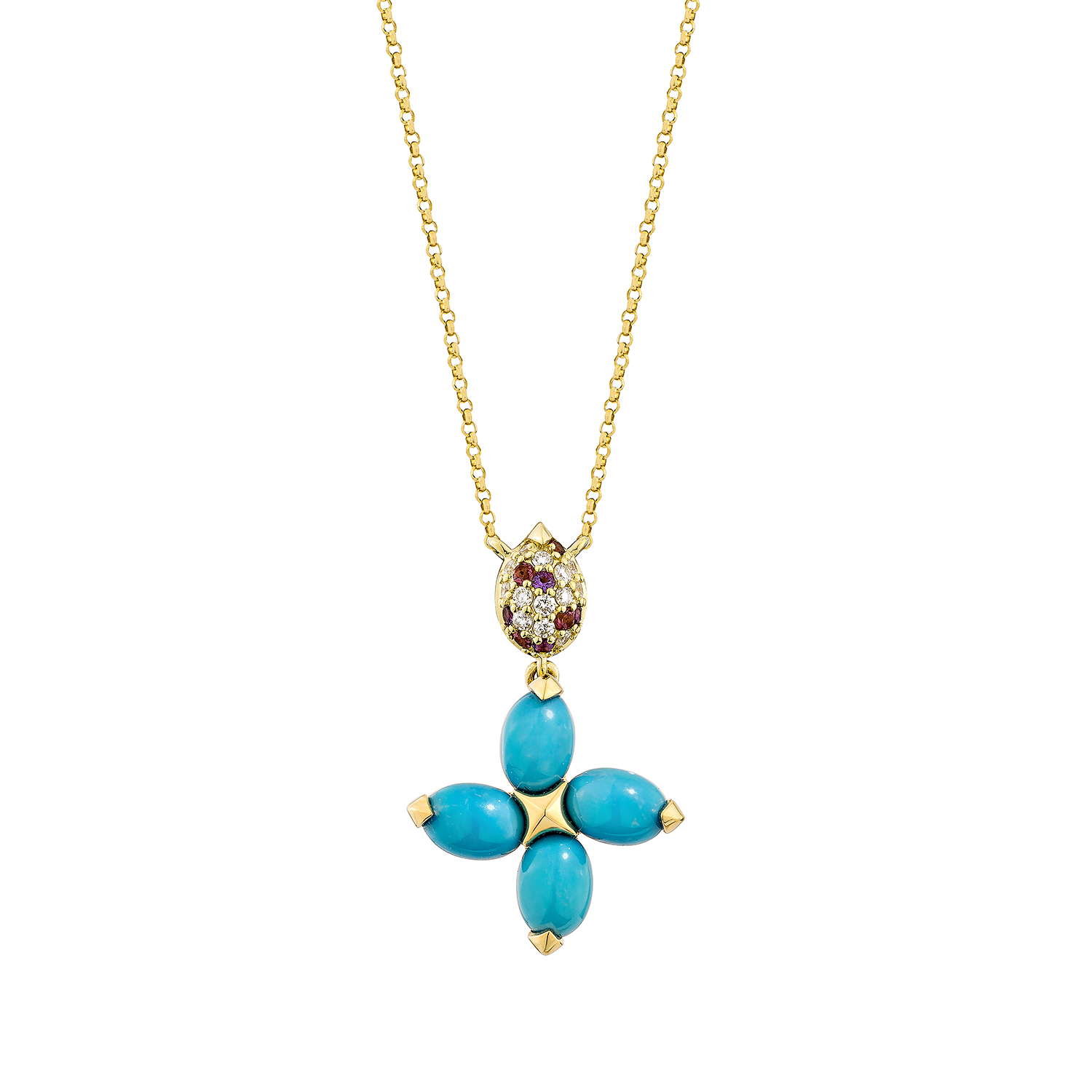 TURQUOISE FLORAL PENDANT
