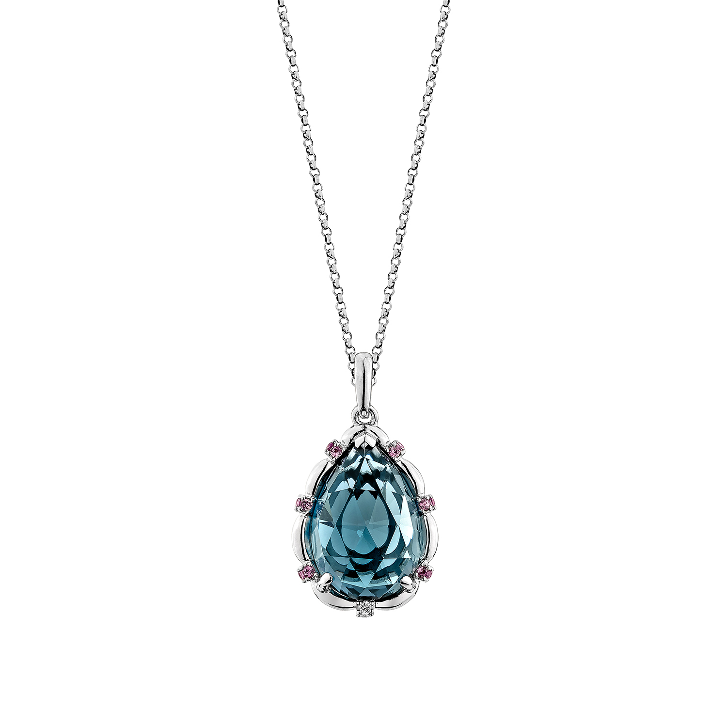 TEARDROP LONDON BLUE TOPAZ PENDANT