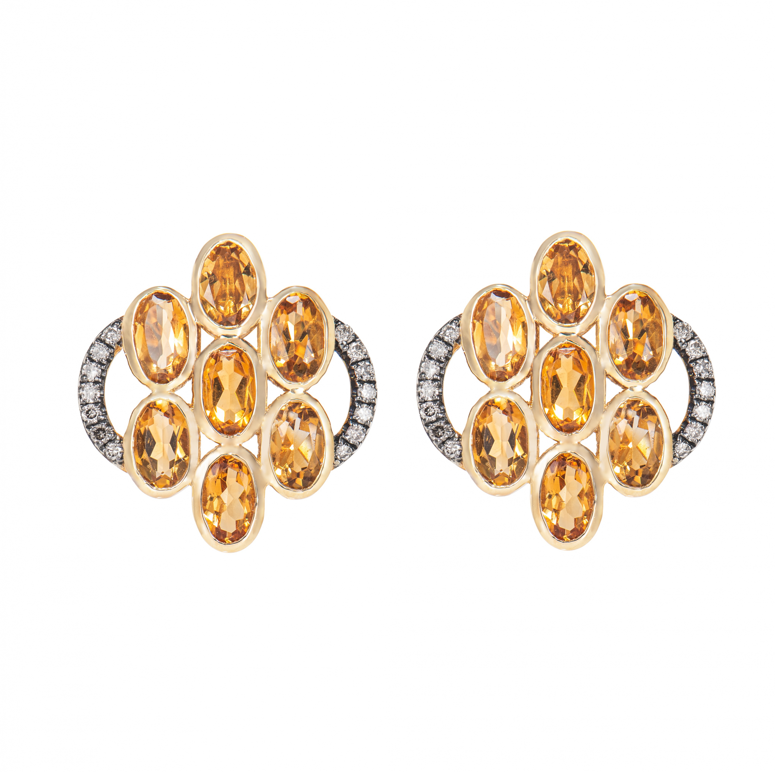 CITRINE CLUSTER EARRINGS