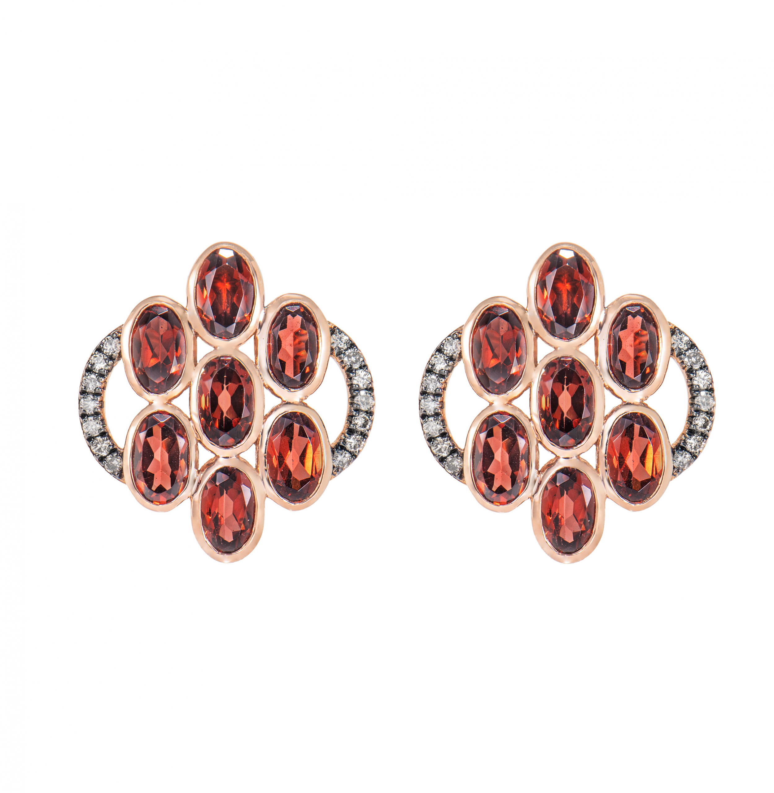GARNET CLUSTER EARRINGS