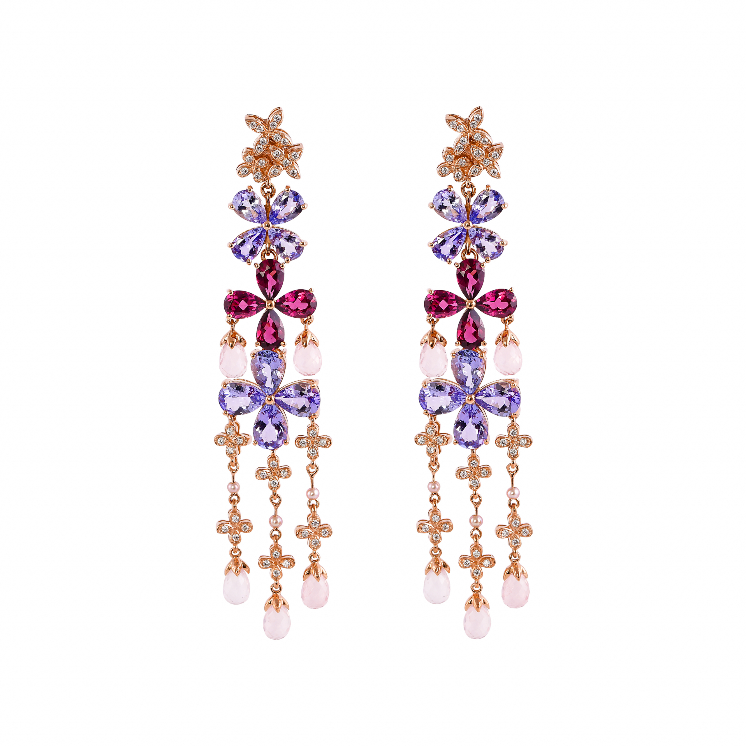 MULTI GEMSTONE CHANDELIER EARRINGS