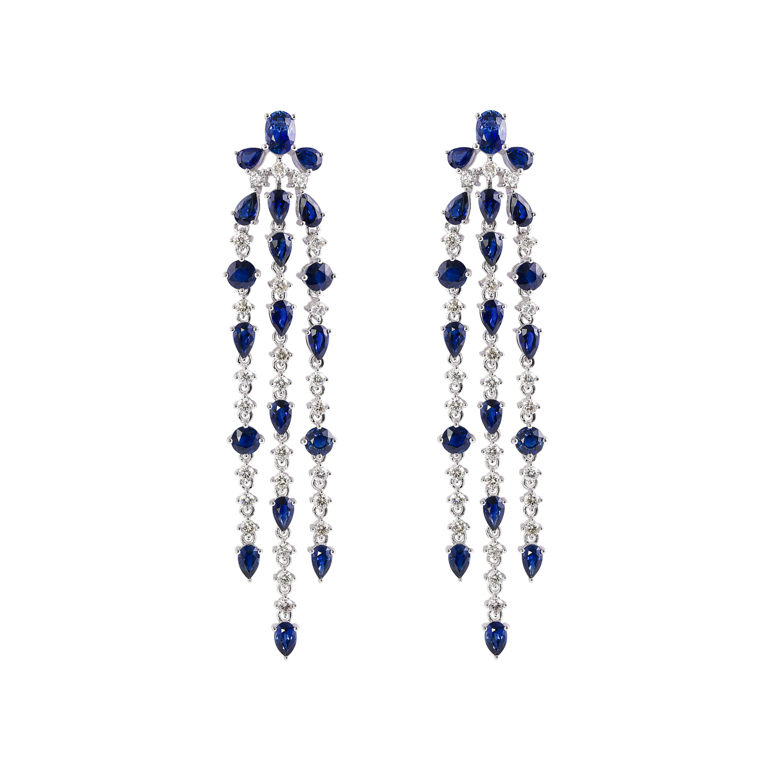 BLUE SAPPHIRE CHANDELIER EARRINGS