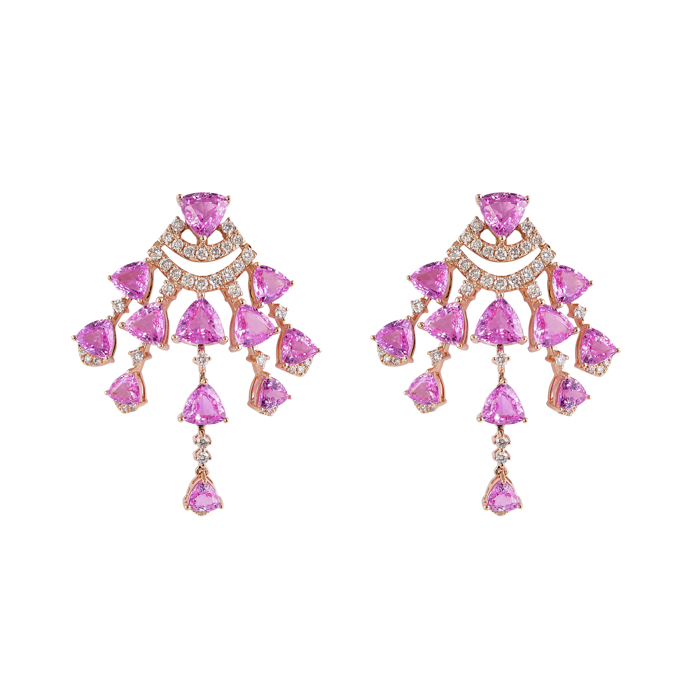 PINK SAPPHIRE CHANDELIER EARRINGS