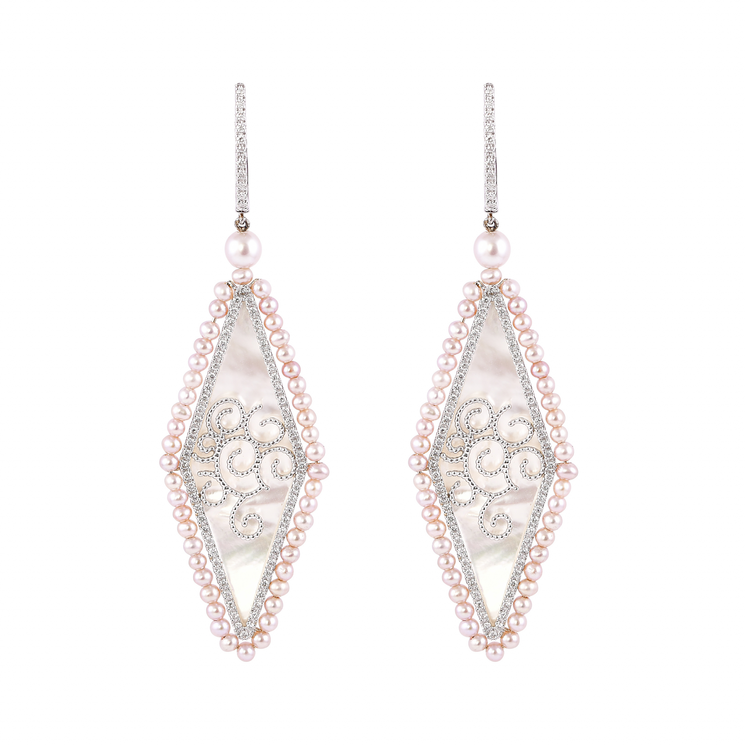 RHOMBUS MOTHER OF PEARL EARRINGS