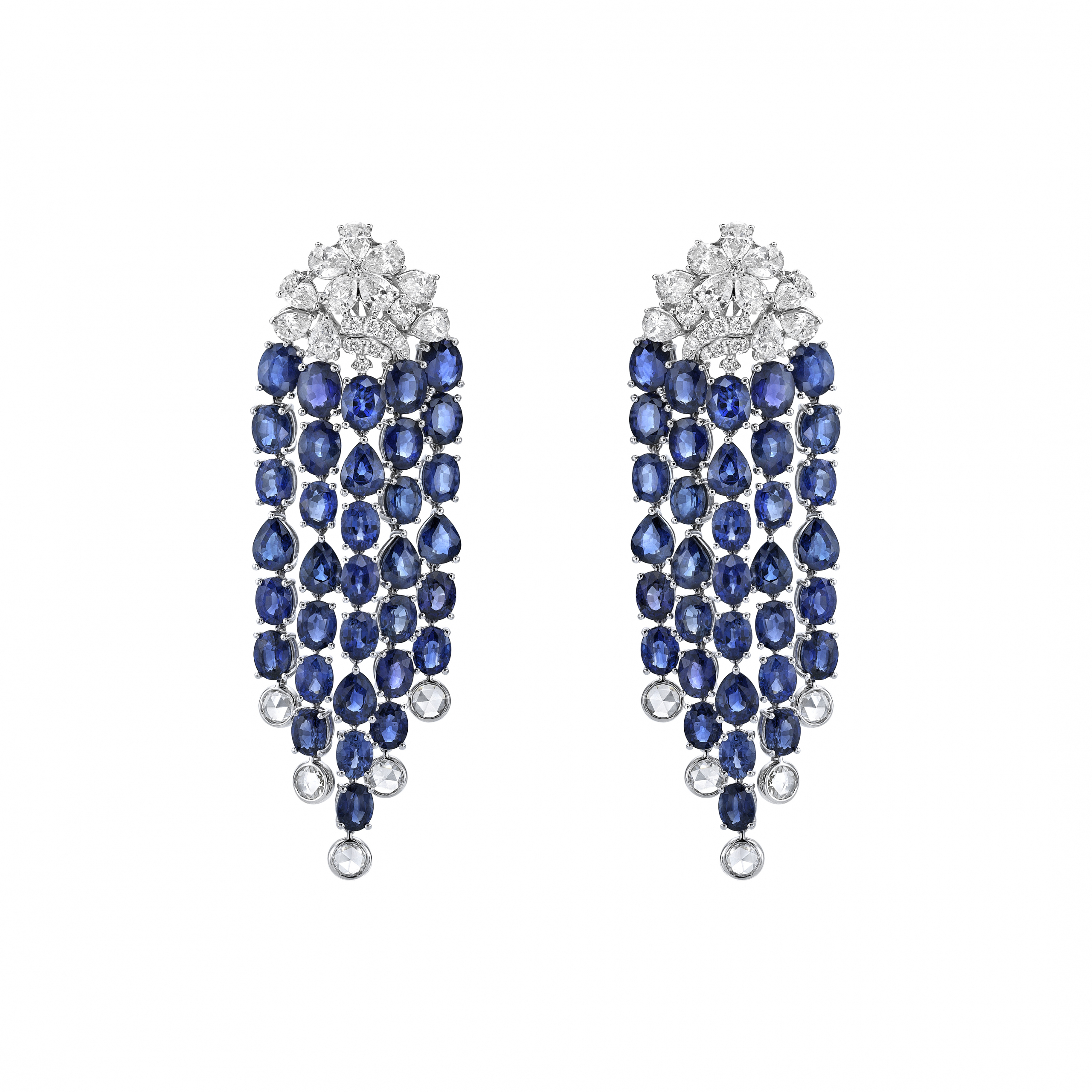 BLUE SAPPHIRE TASSEL EARRING