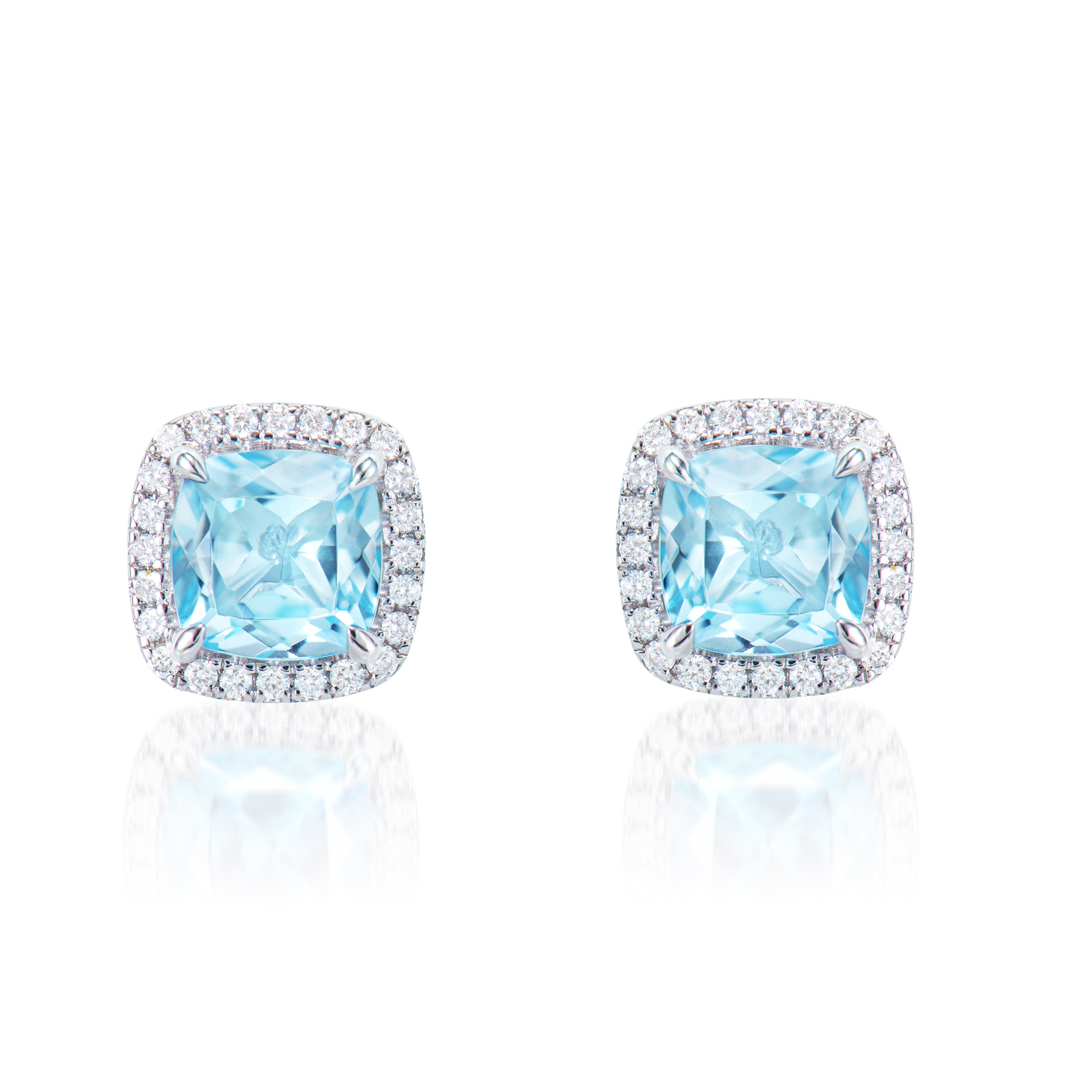 SKY BLUE TOPAZ STUD EARRING