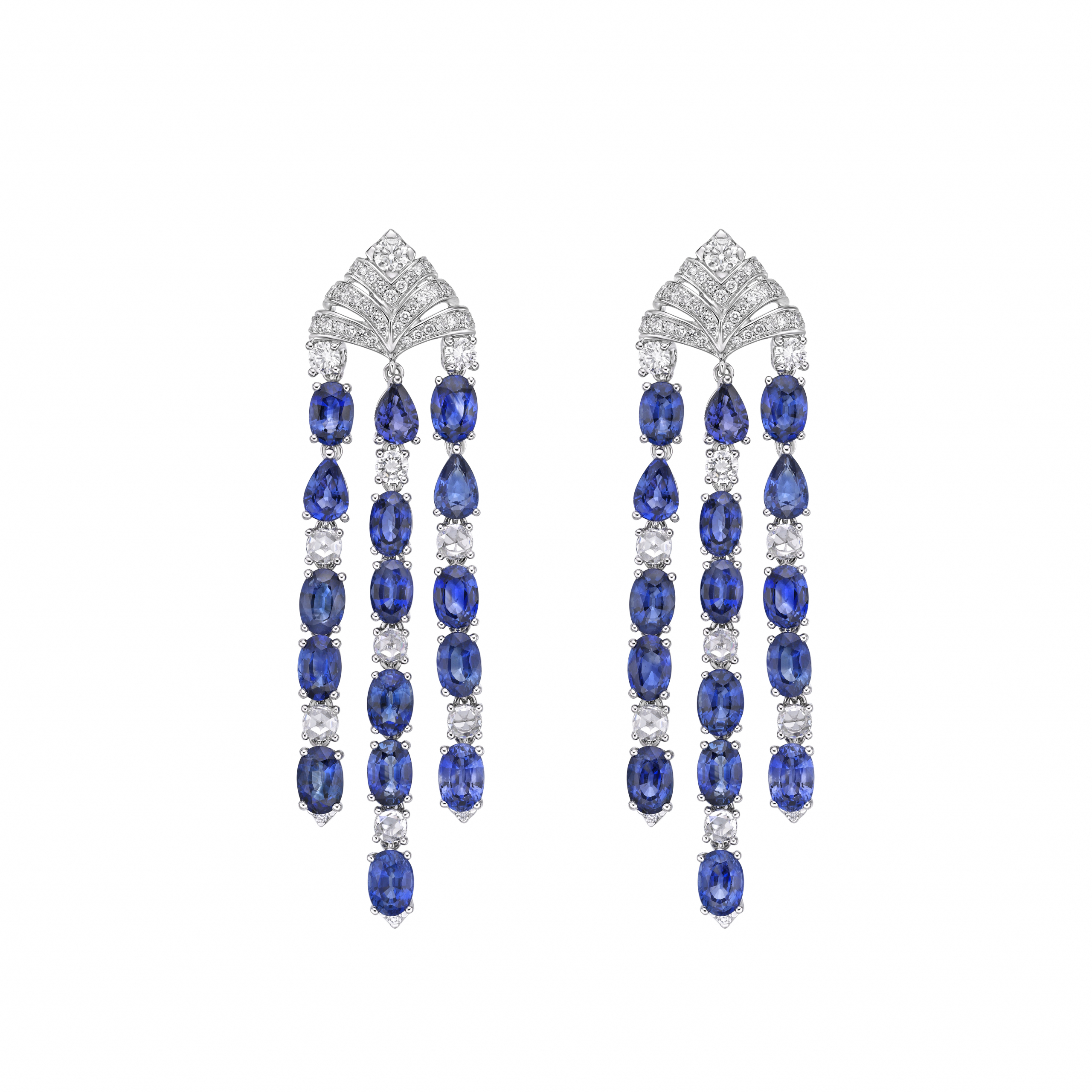 BLUE SAPPHIRE TASSEL EARRING