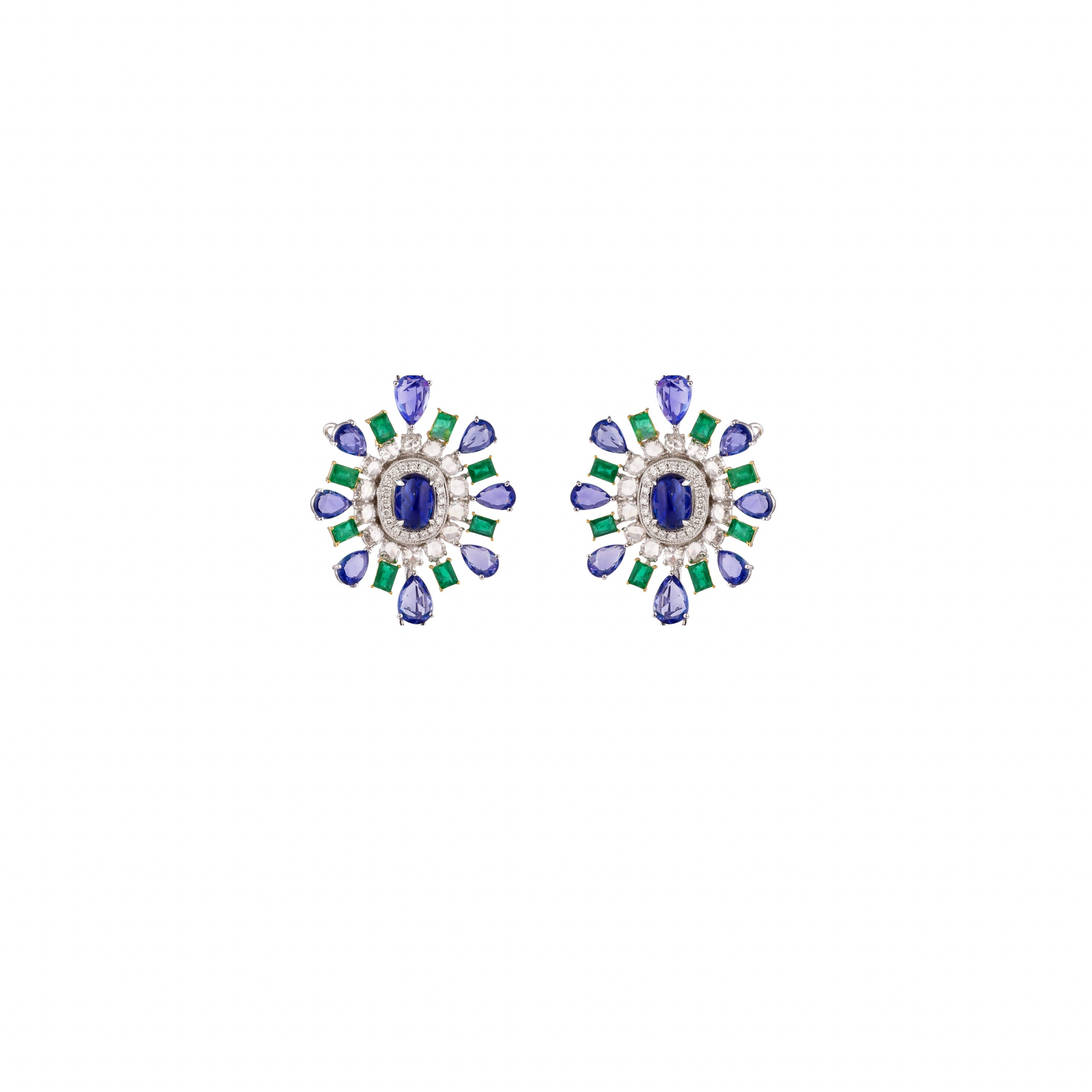 BLUE SAPPHIRE FLORAL EARRING