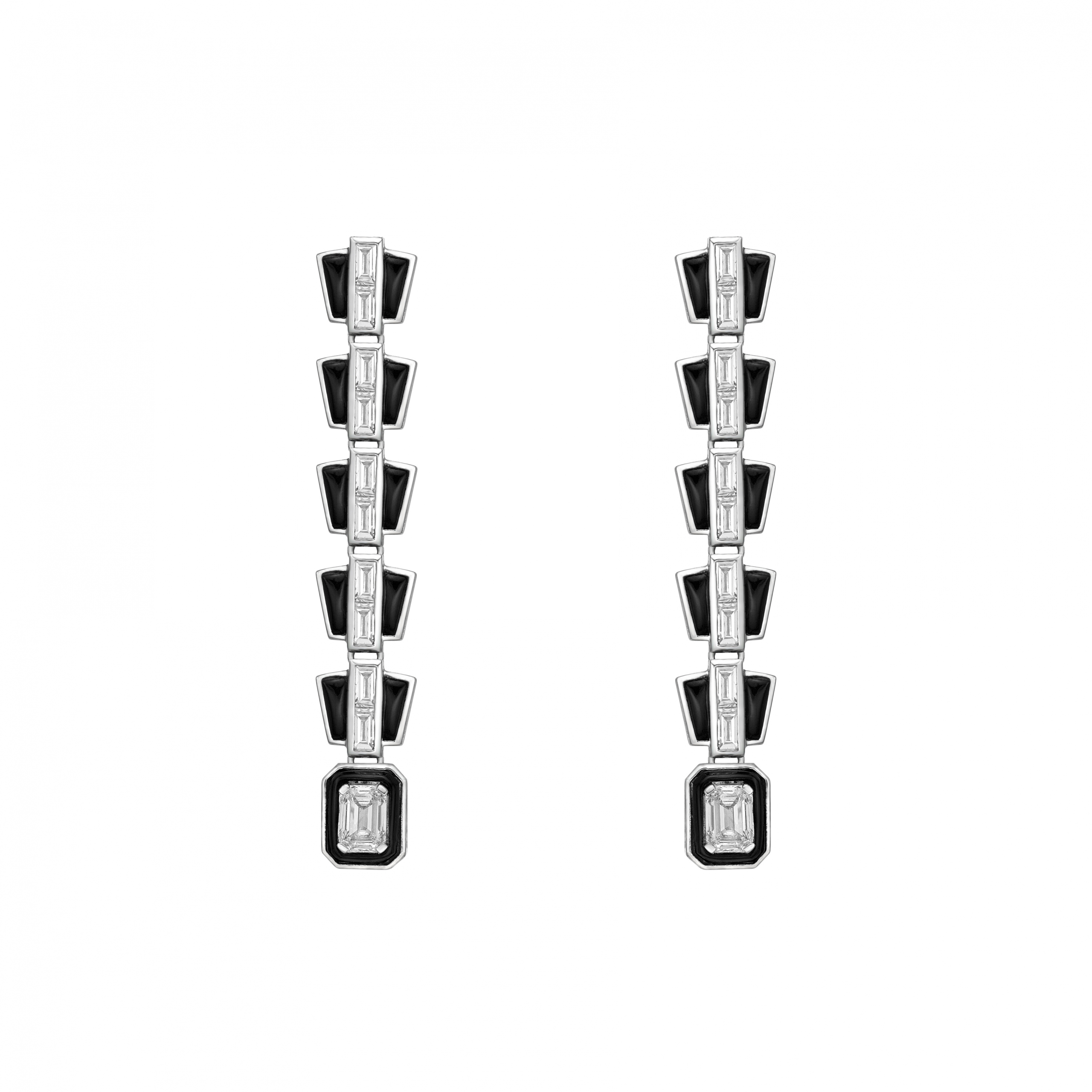 BLACK ONYX GEOMETRIC EARRING