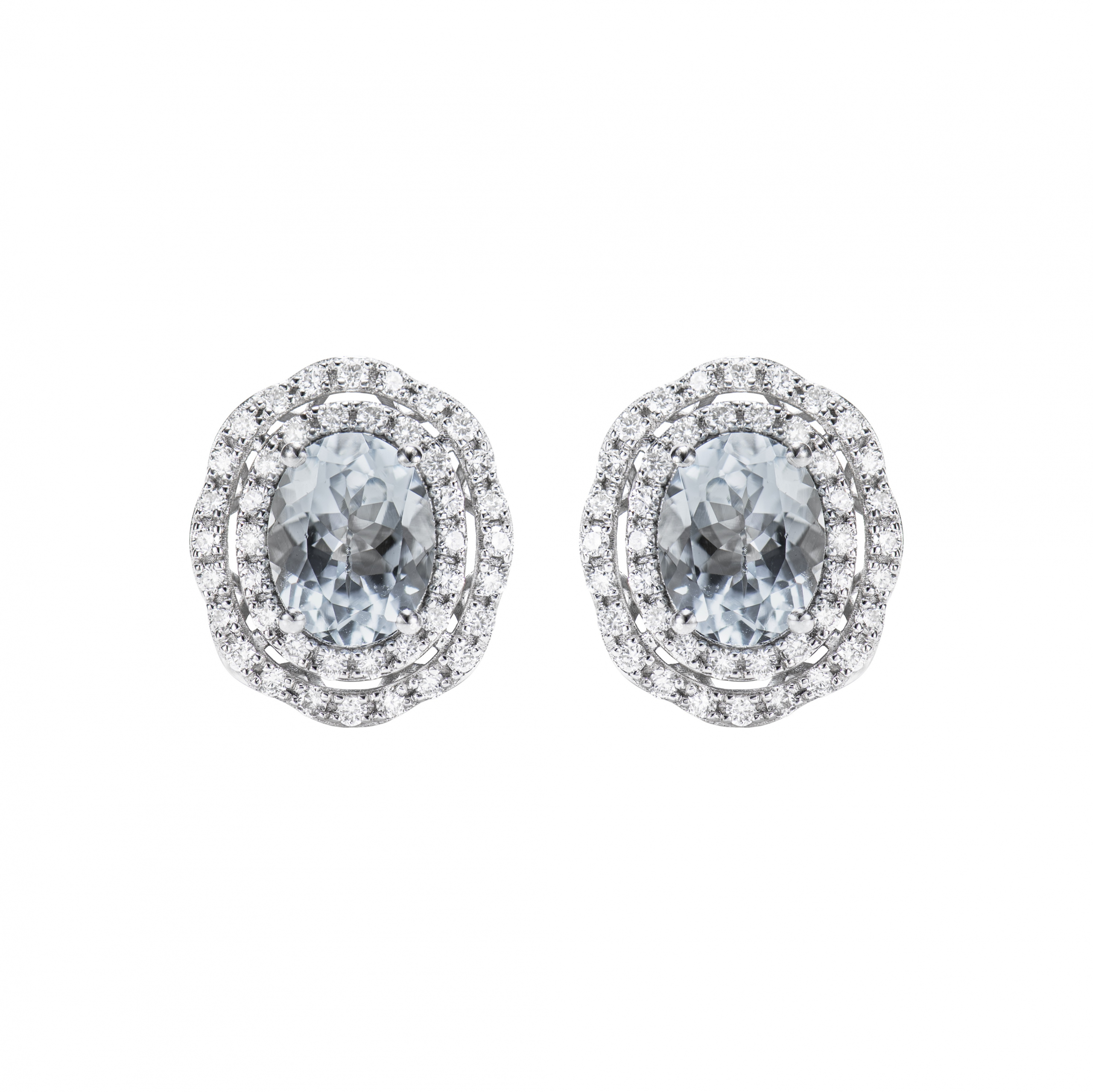AQUAMARINE STUD EARRING