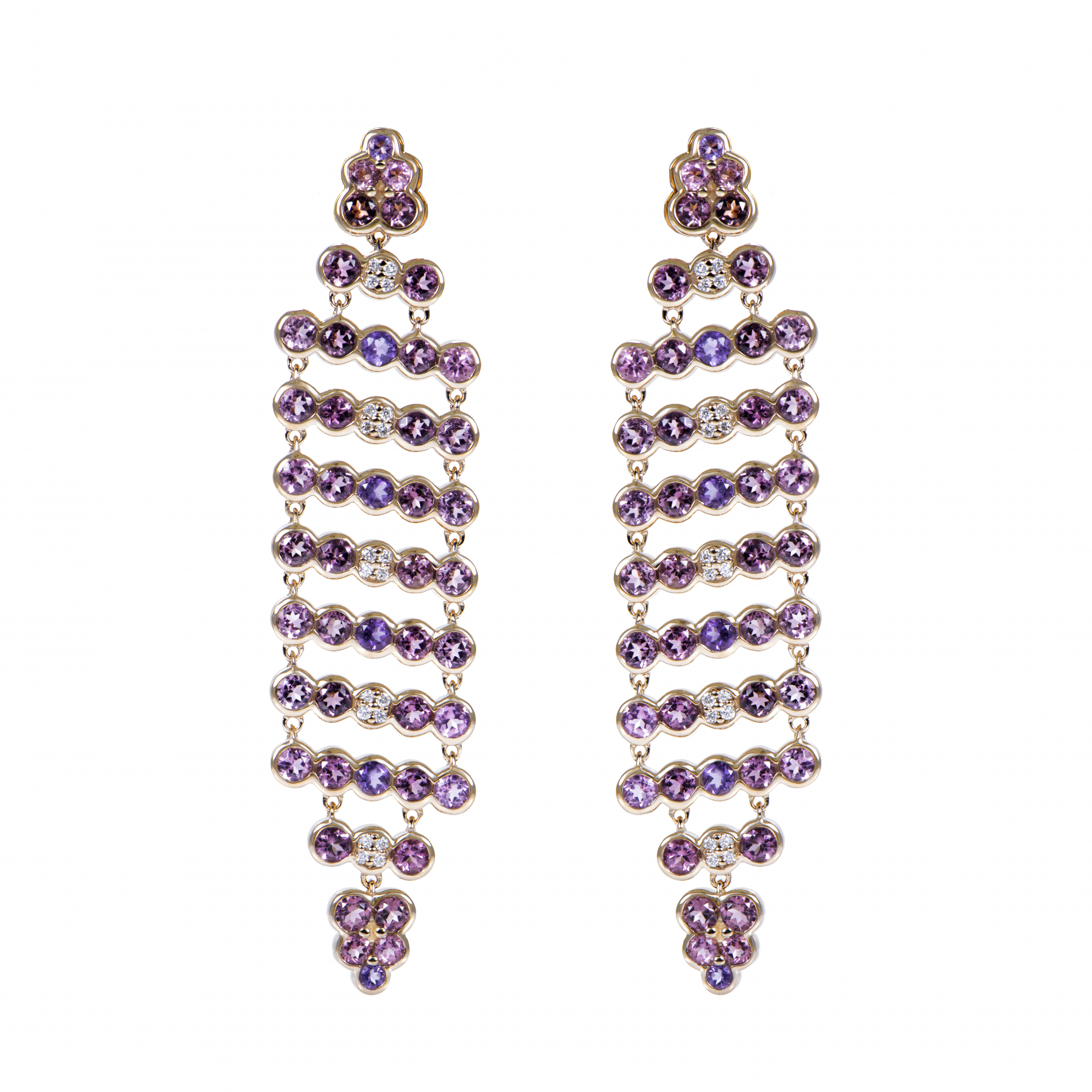 PINK TOURMALINE & AMETHYST TASSEL EARRING