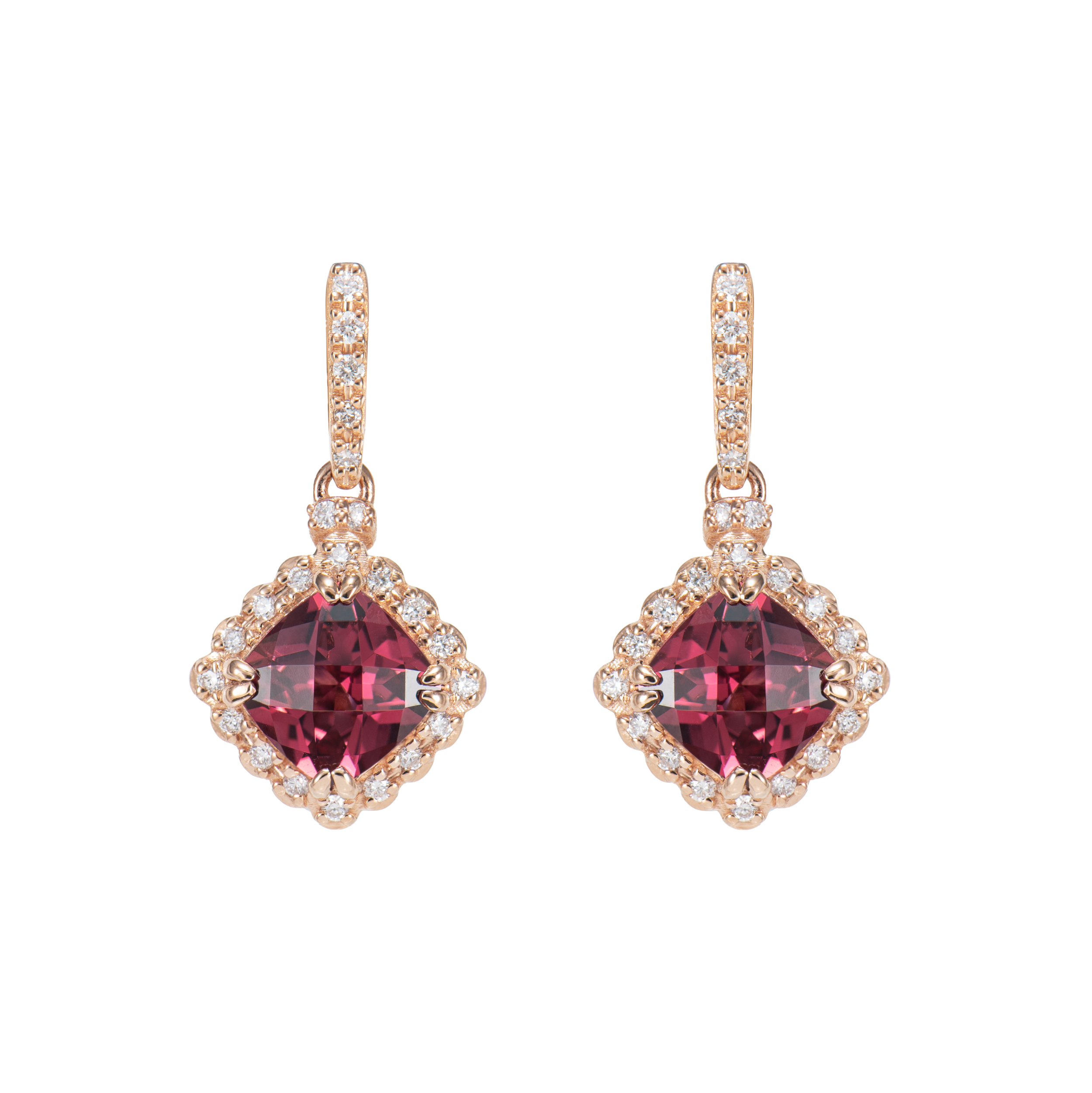 RHODOLITE DROP EARRING