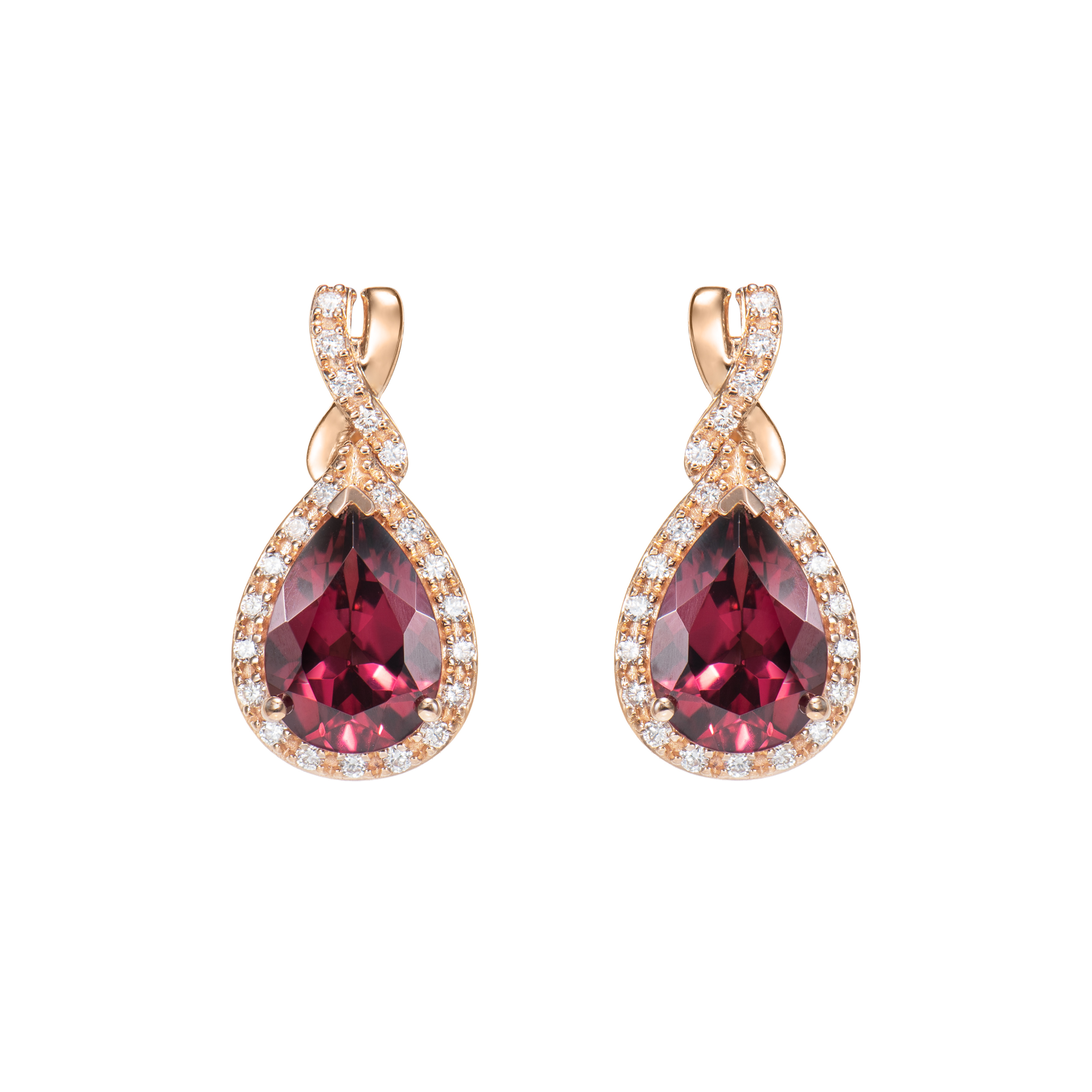 RHODOLITE DROP EARRING
