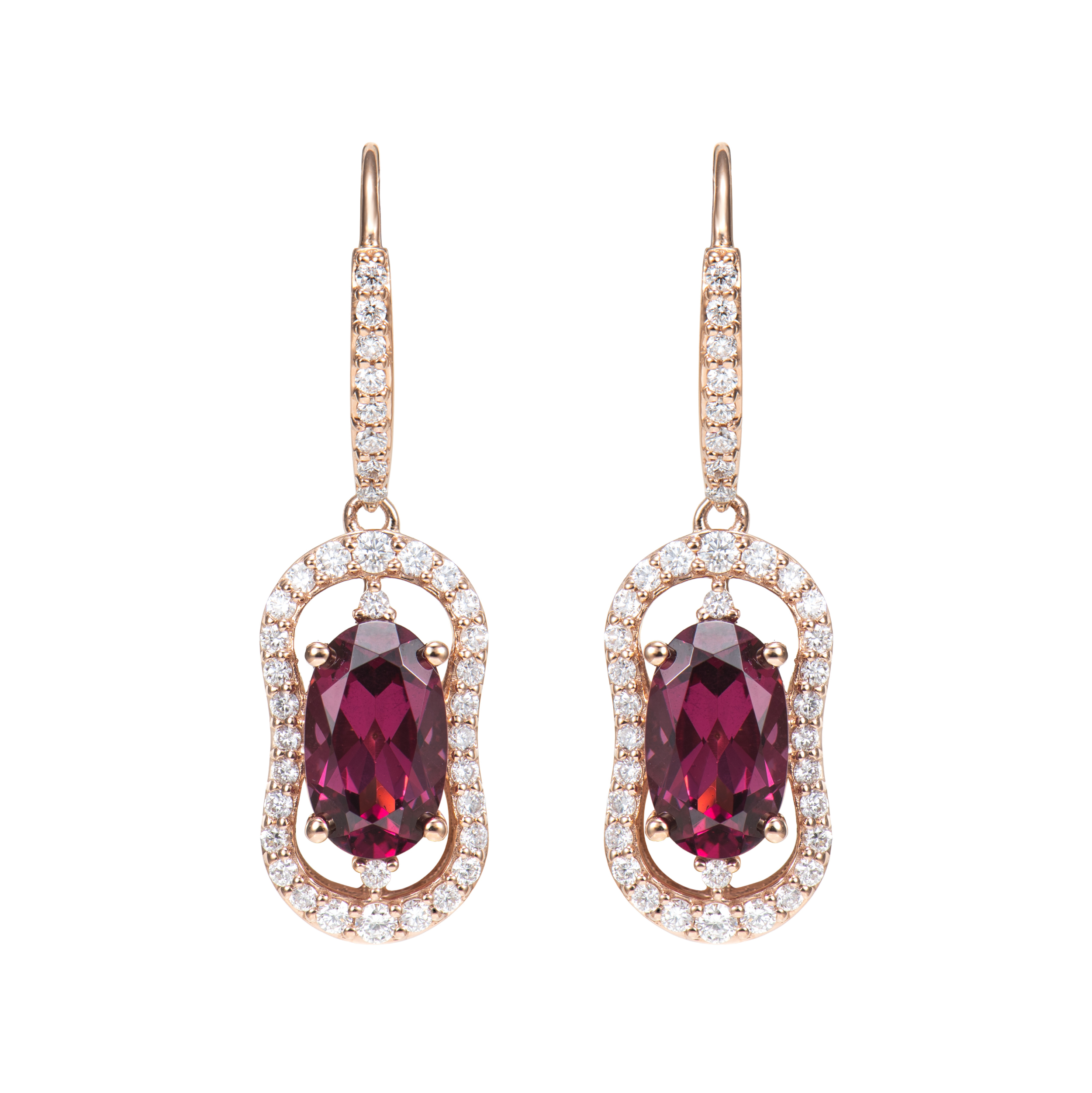 RHODOLITE DROP EARRING