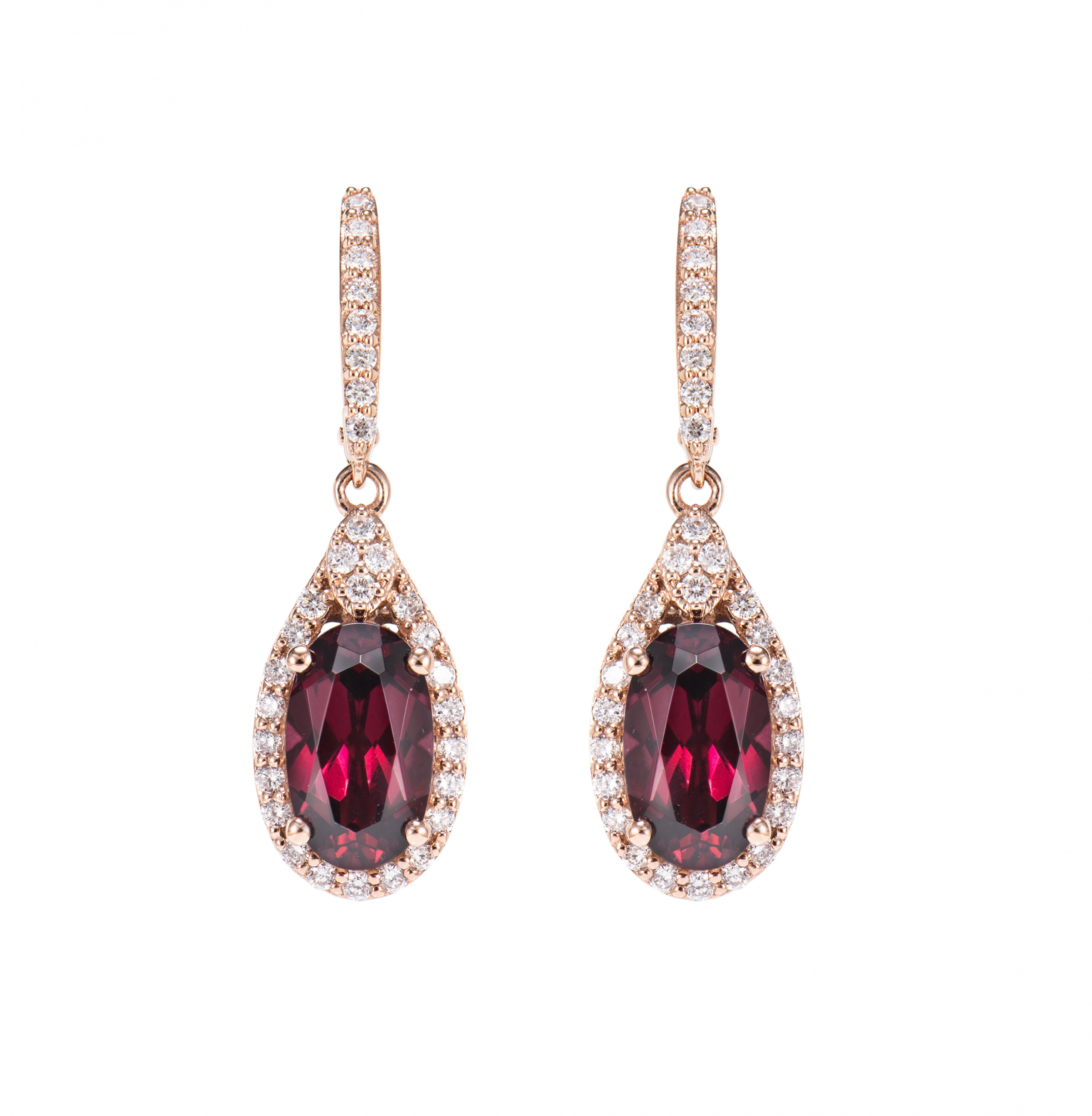 RHODOLITE DROP EARRING