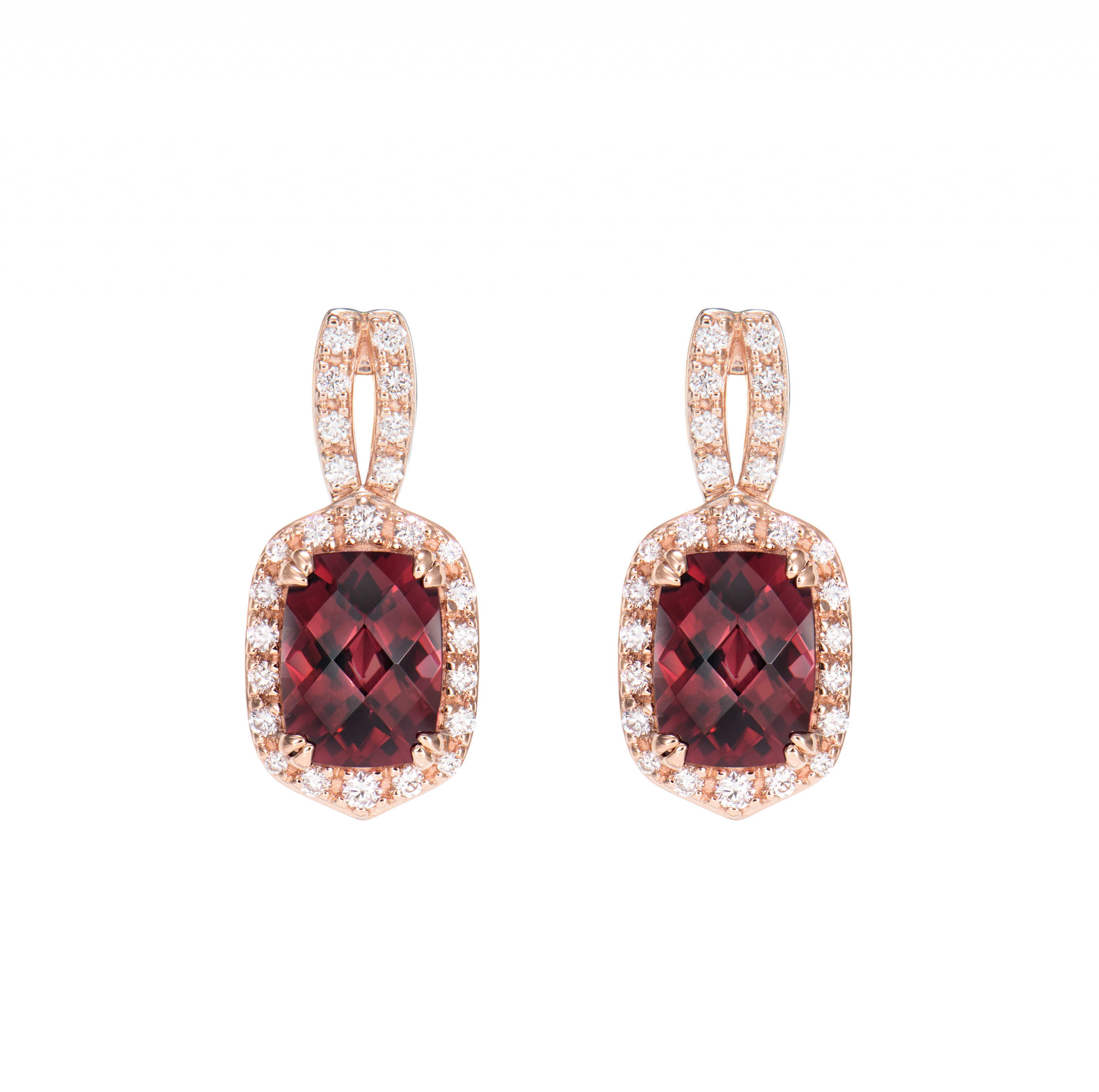 RHODOLITE DROP EARRING