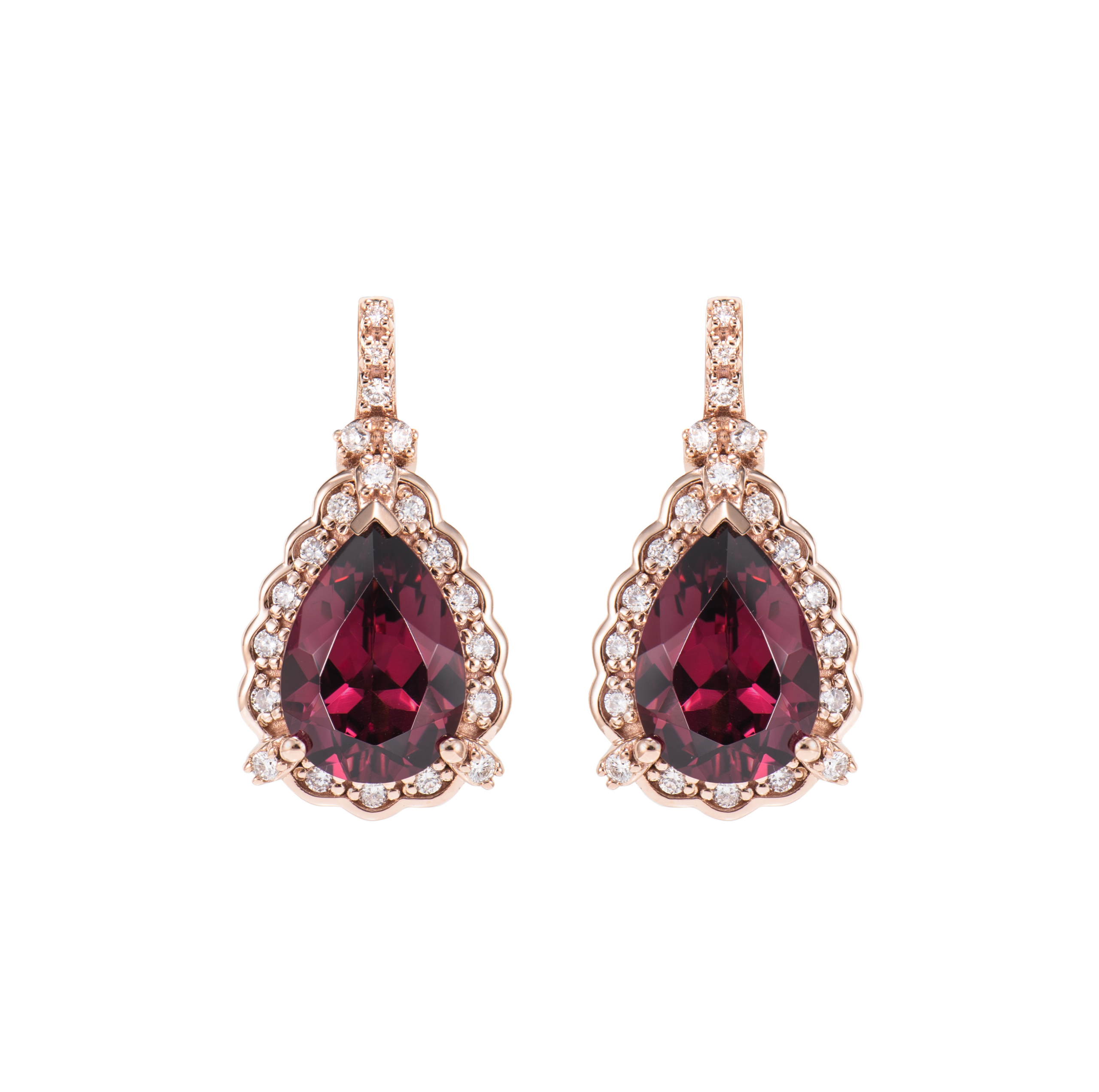 RHODOLITE DROP EARRING