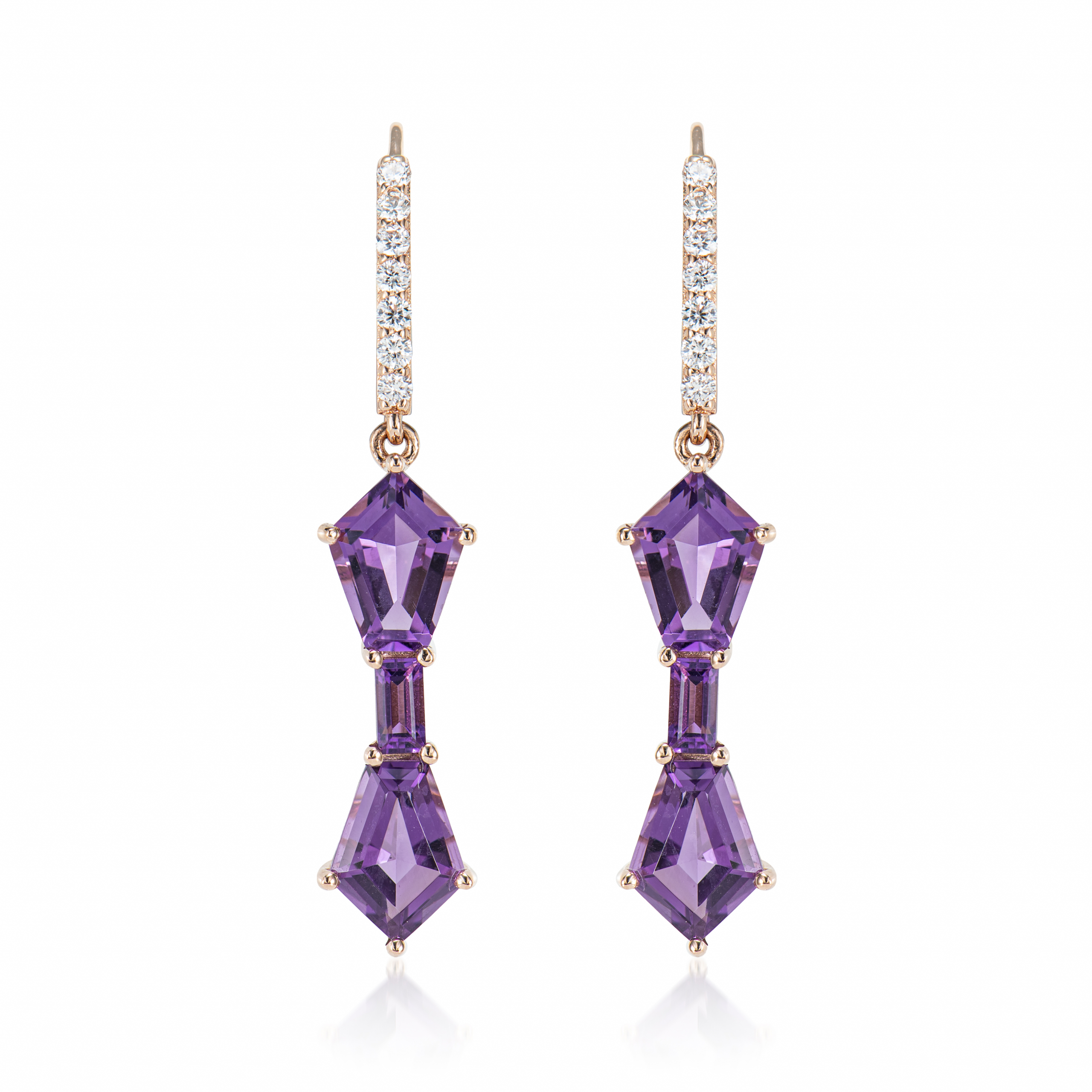 TRIPLE AMETHYST EARRING