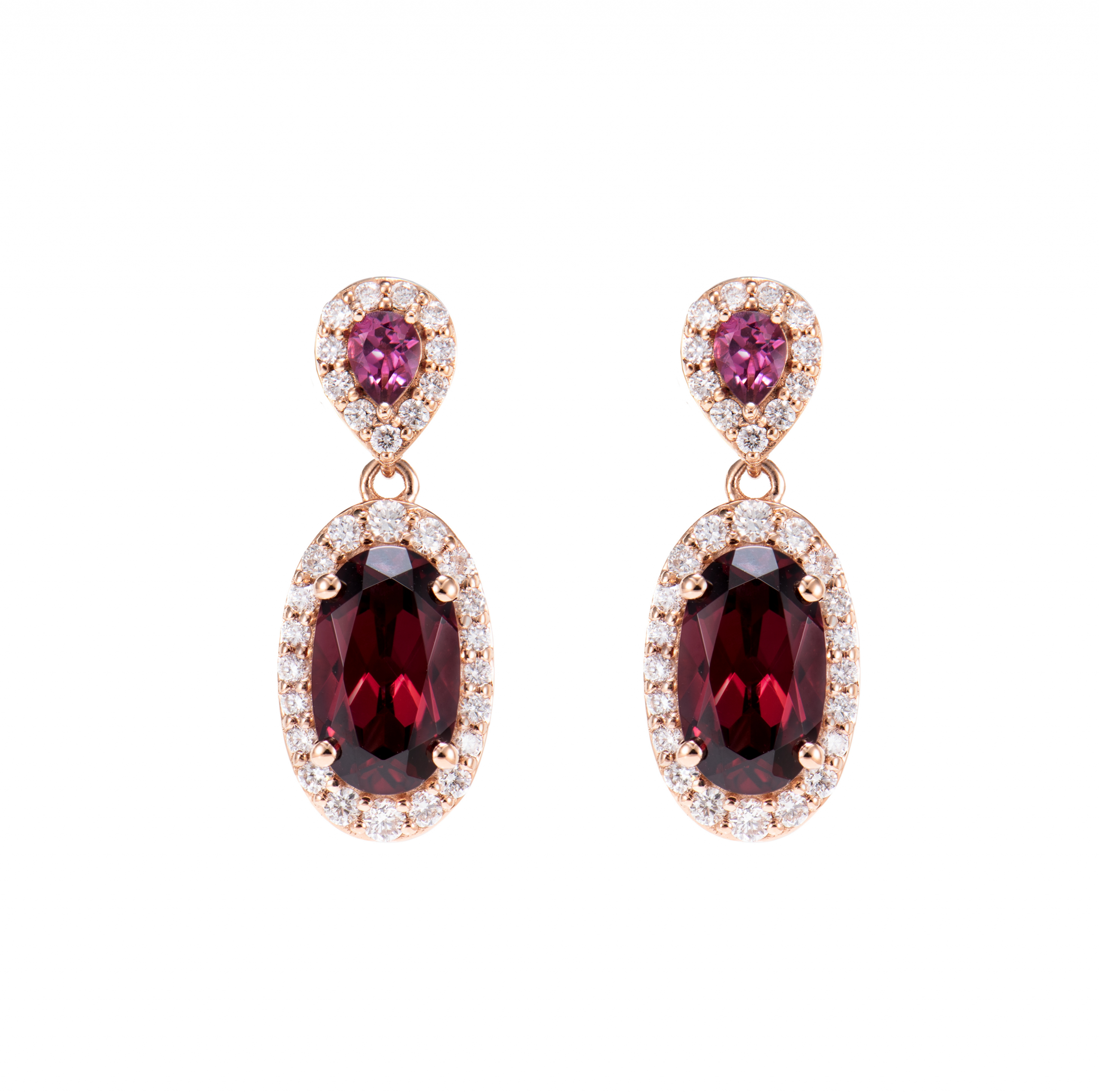 RHODOLITE DROP EARRING