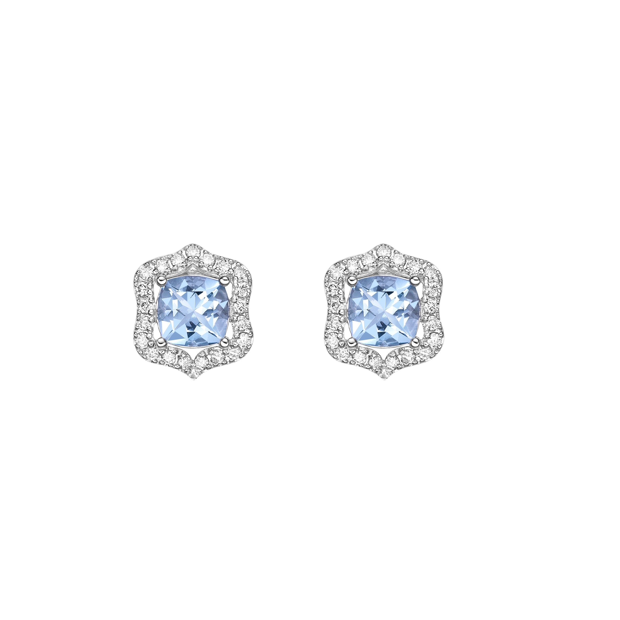 AQUAMARINE STUD EARRING
