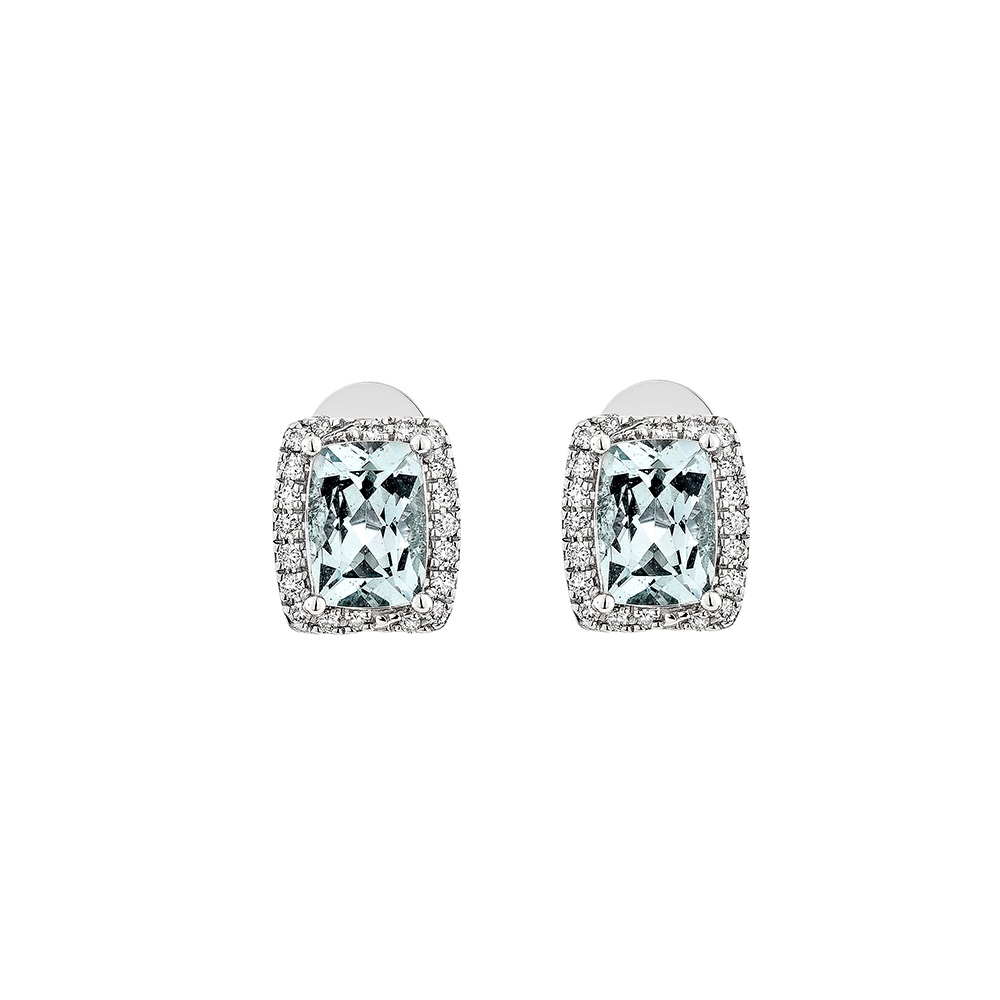 AQUAMARINE STUD EARRING