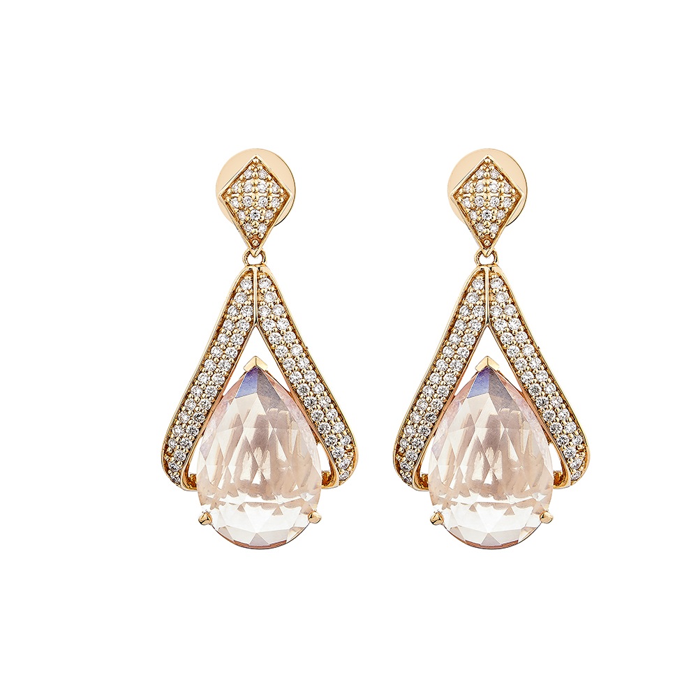 ROSE QUARTZ DROP EARRING