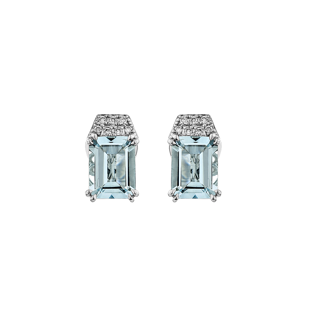 AQUAMARINE STUD EARRING