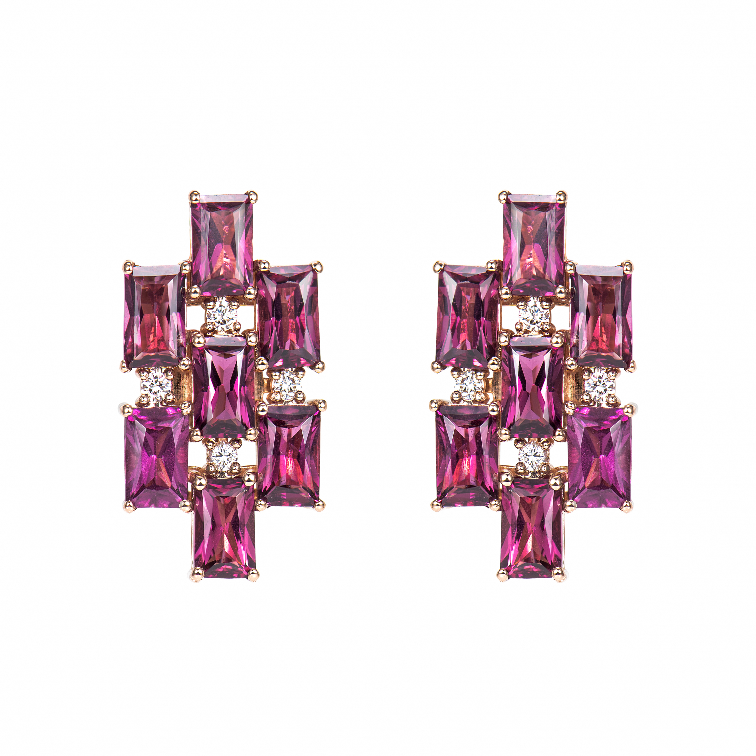 RHODOLITE DROP EARRING