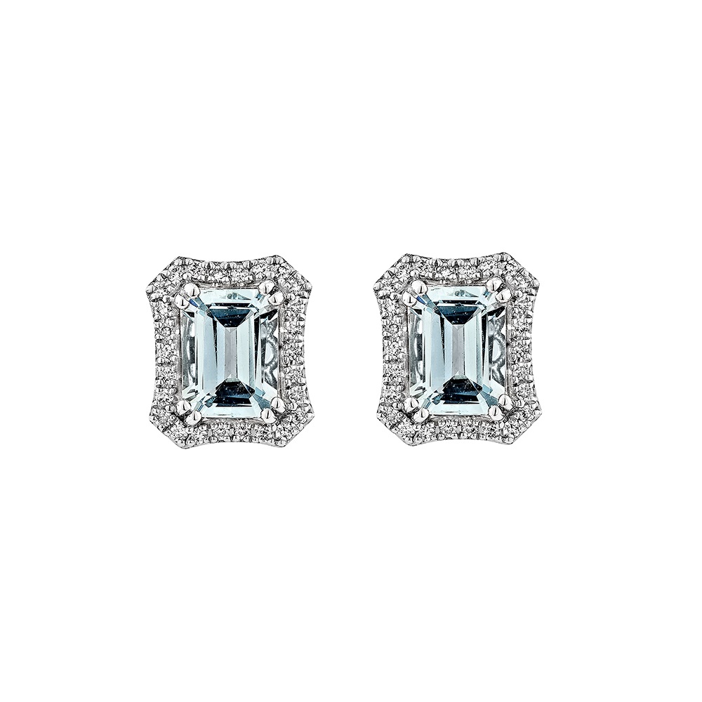 AQUAMARINE STUD EARRING