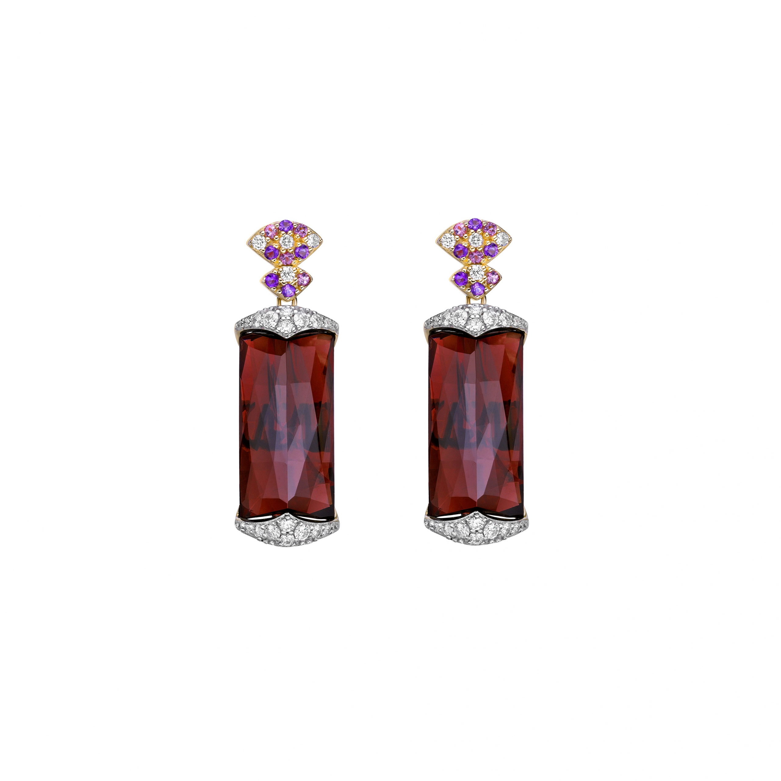 RED GARNET DROP EARRING