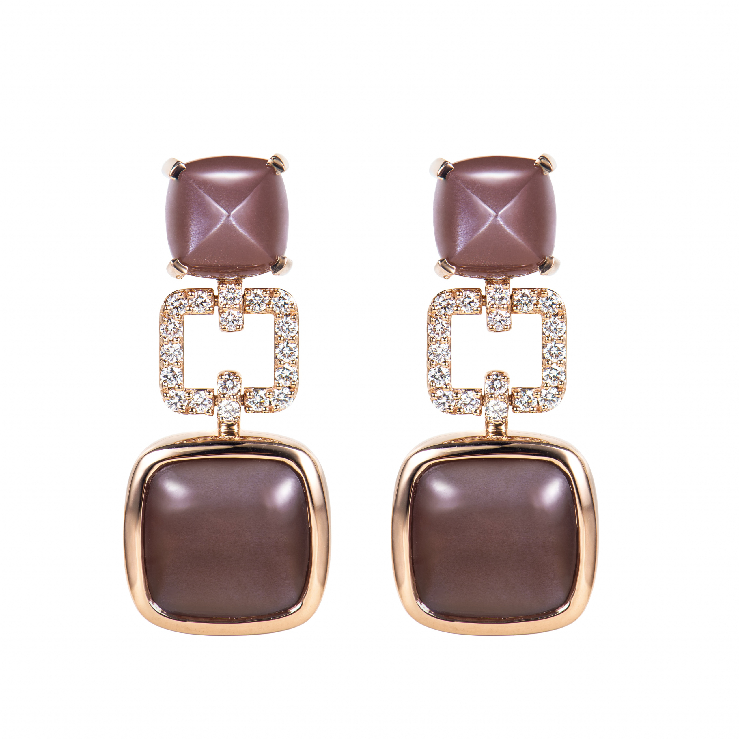 CHOCOLATE MOONSTONE DROP EARRING