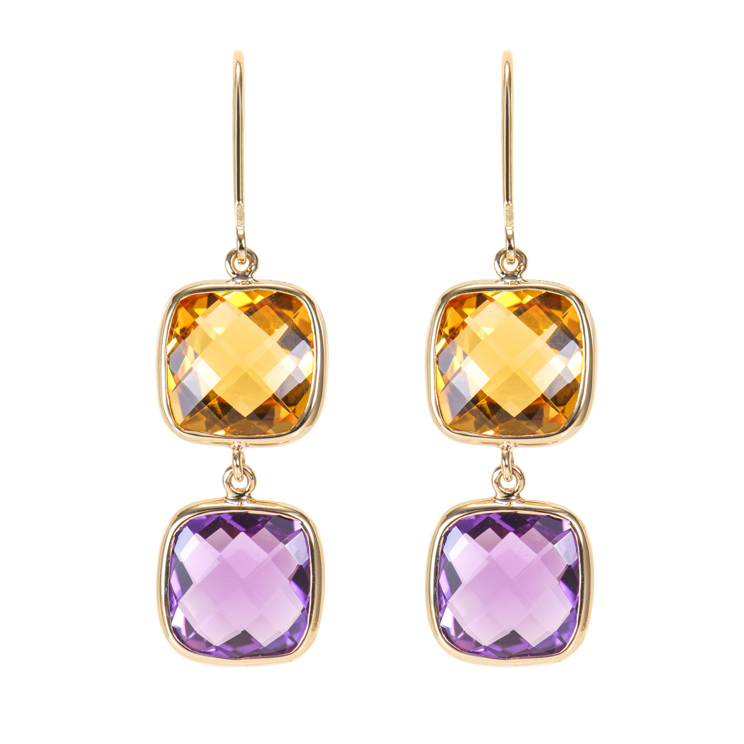 AMETHYST & CITRINE DROP EARRING
