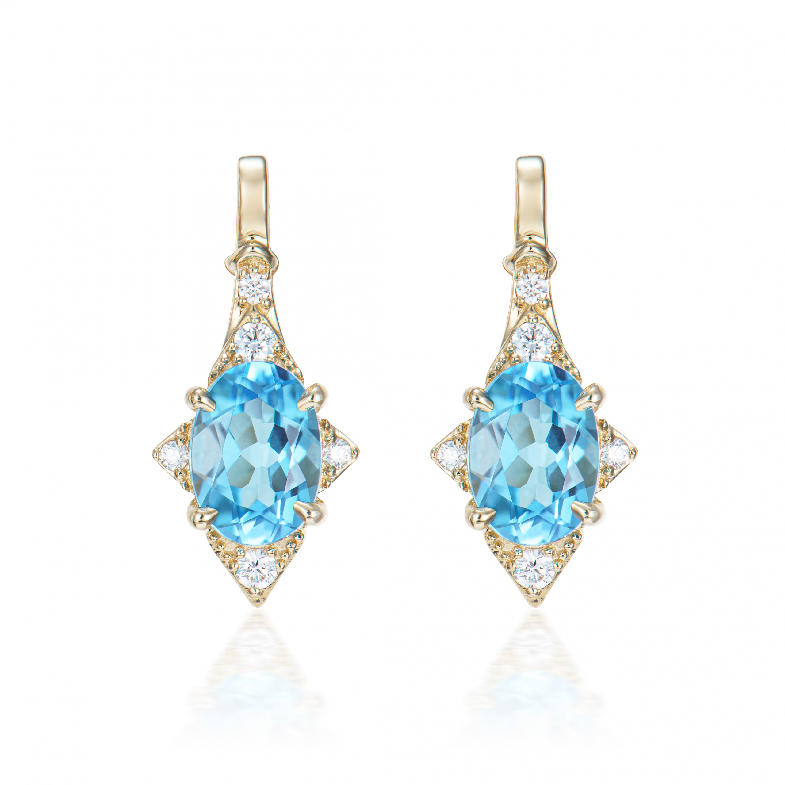 SWISS BLUE TOPAZ DROP EARRING