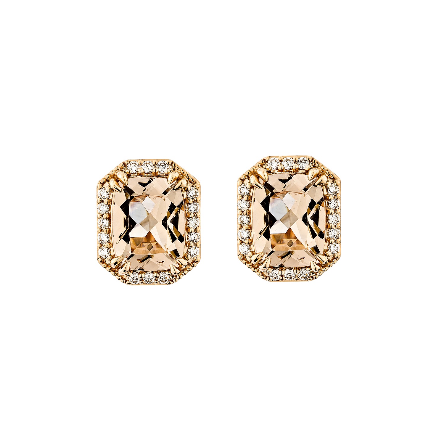 MORGANITE STUD EARRING