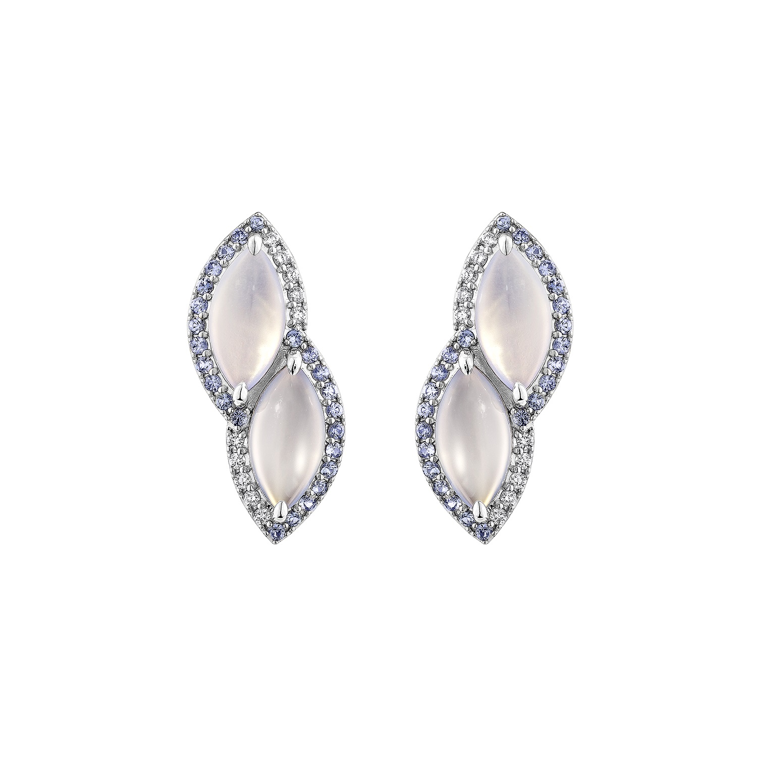 BLUE CHALCEDONY STUD EARRING