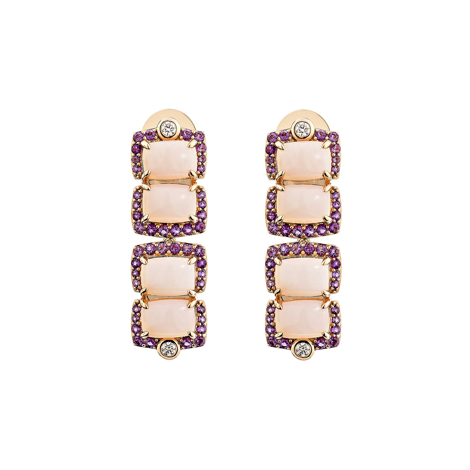 PINK OPAL DROP EARRING