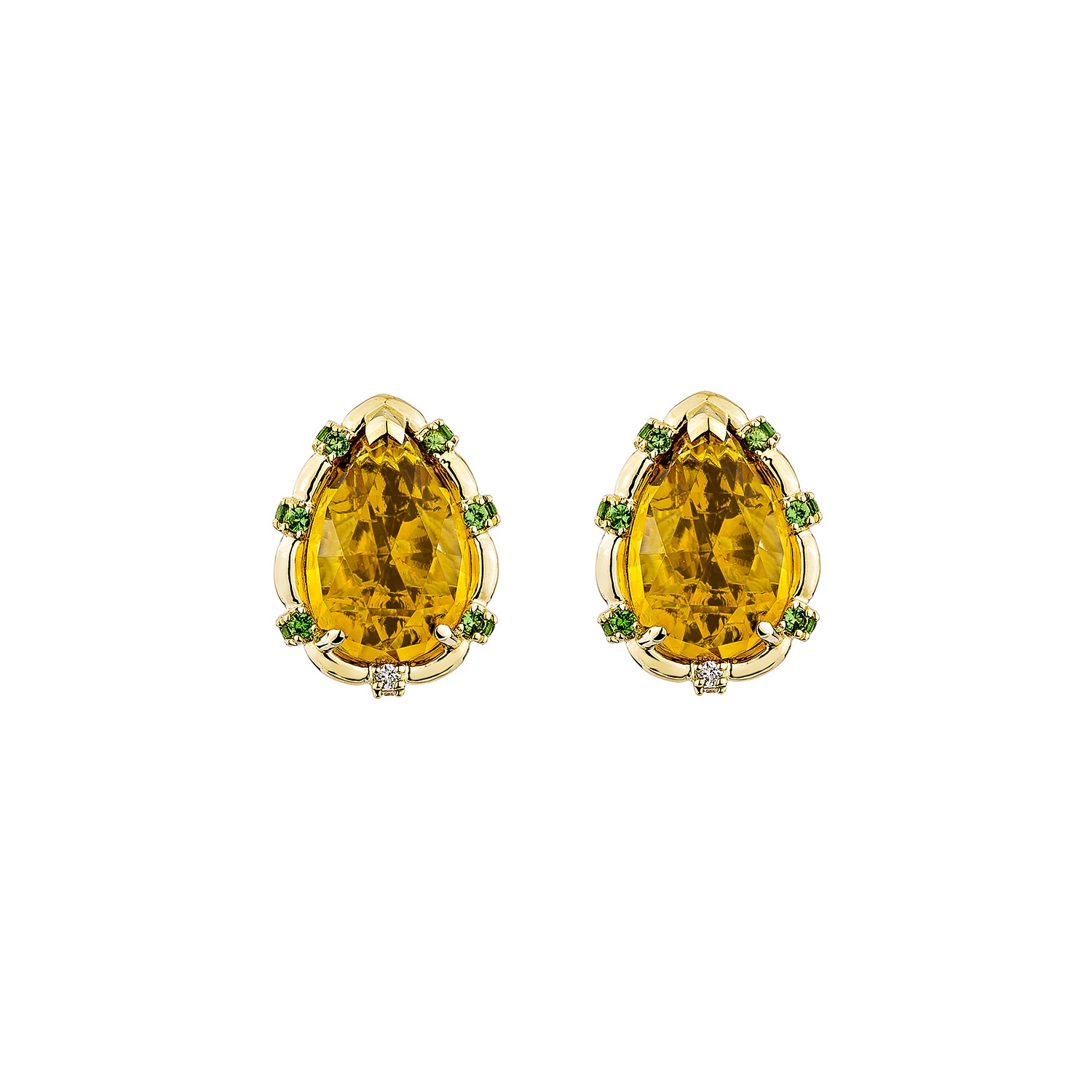 CITRINE STUD EARRING