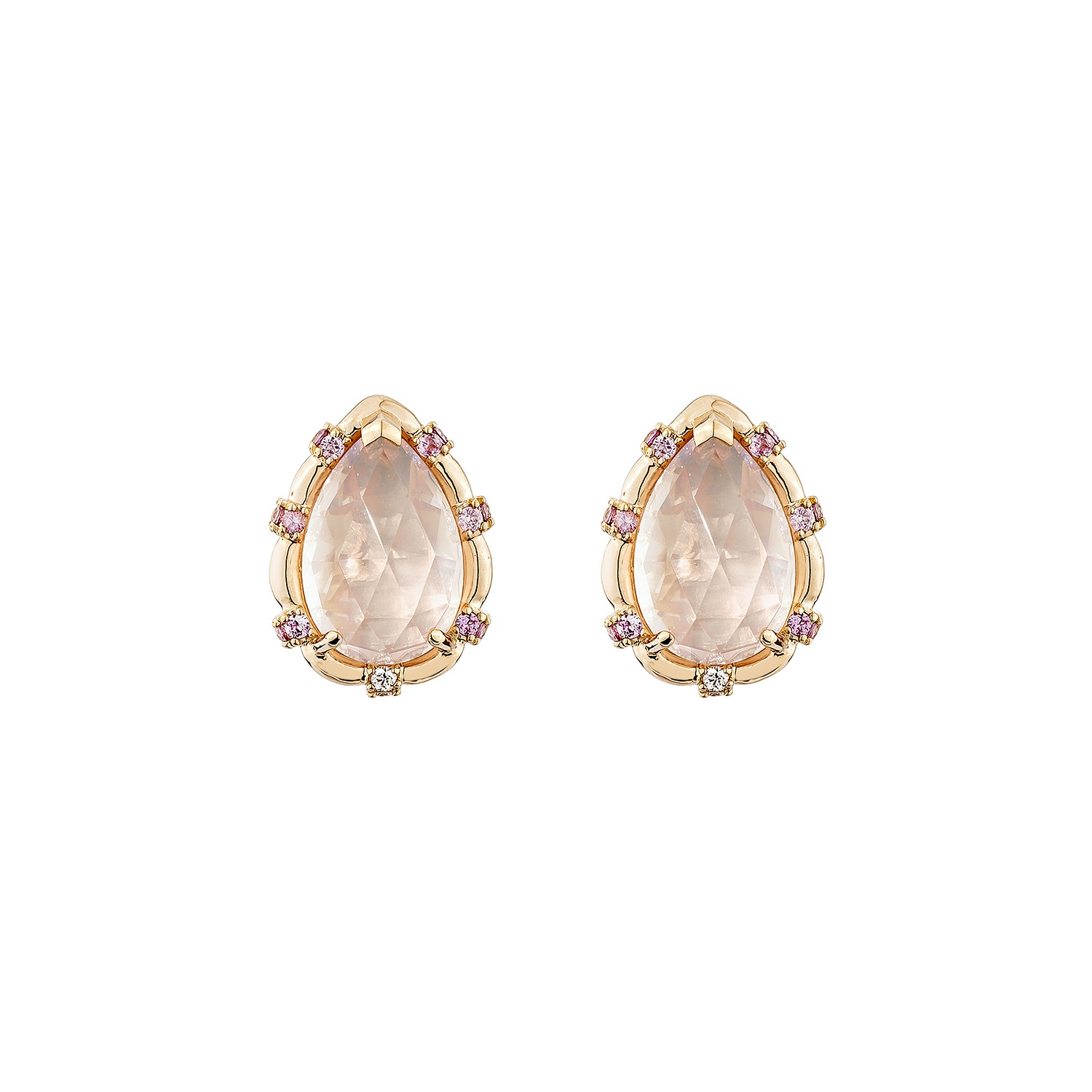 ROSE QUARTZ STUD EARRING